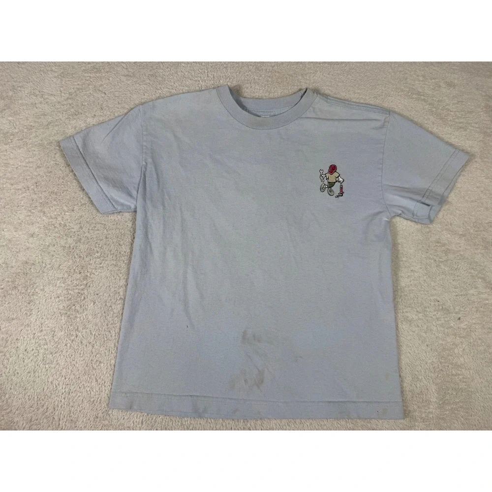 Gap Graphic T-Shirt Kids Medium Blue BMX Biking Retro Skater Tee